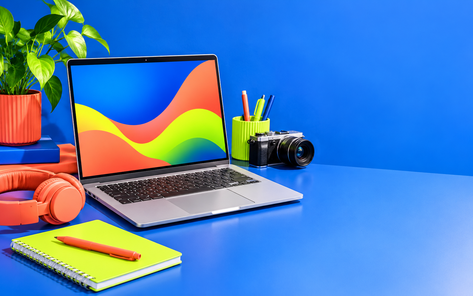 Certified used MacBook on a bright creator desk